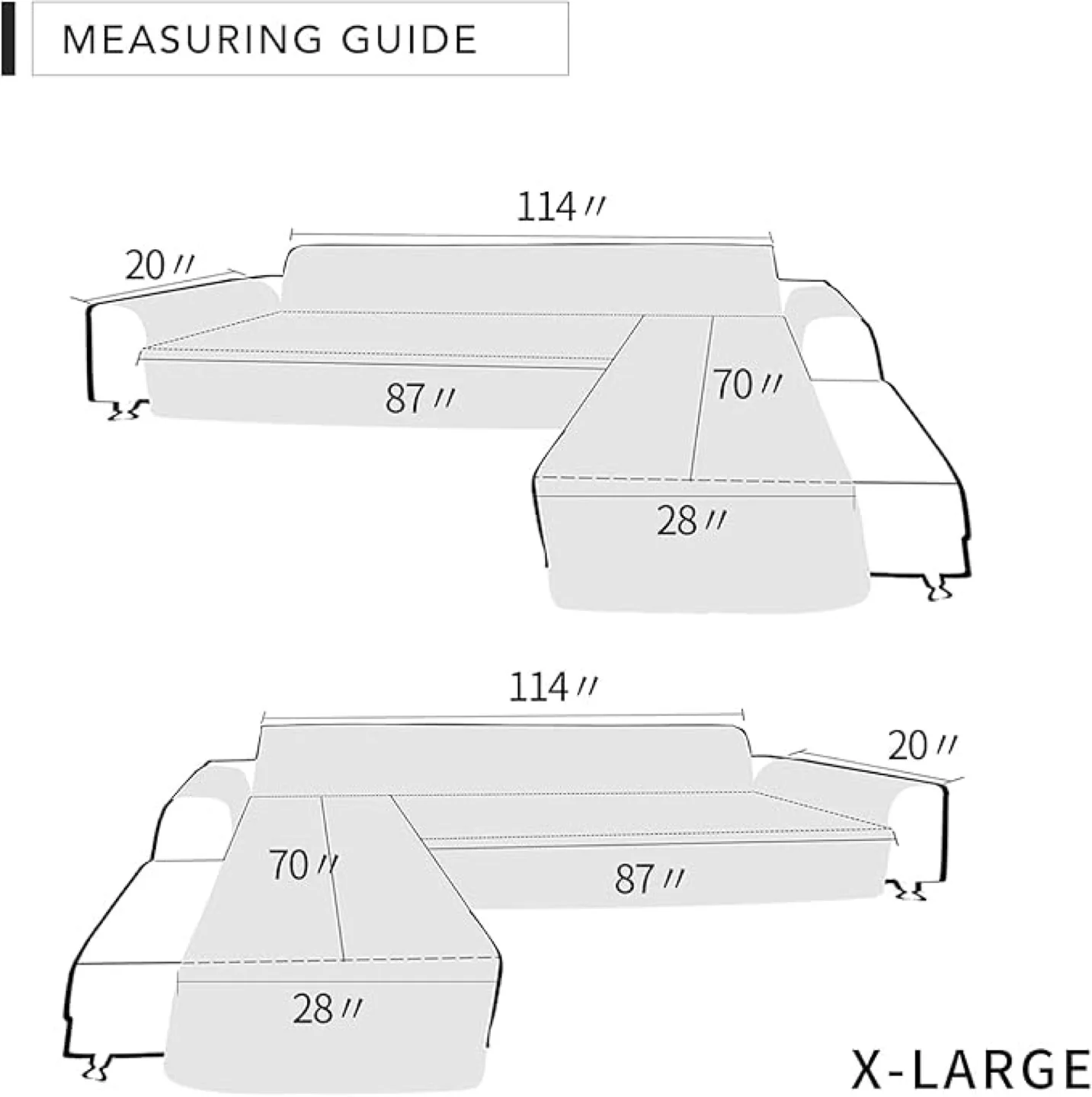 Reversible L-Shape Sofa Cover – XL Sectional Couch Protector image indicator(2)