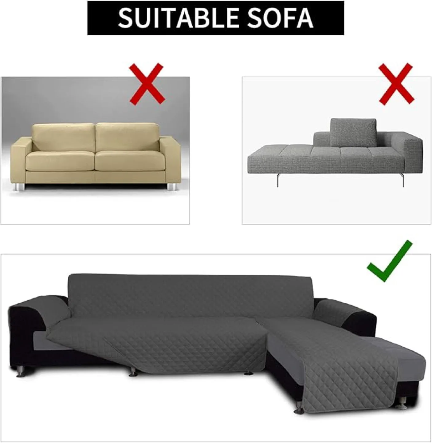 Reversible L-Shape Sofa Cover – XL Sectional Couch Protector image indicator(4)
