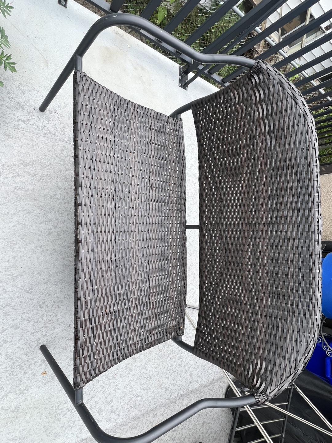 2 Wicker Patio Loveseat Bench Style - photo 2