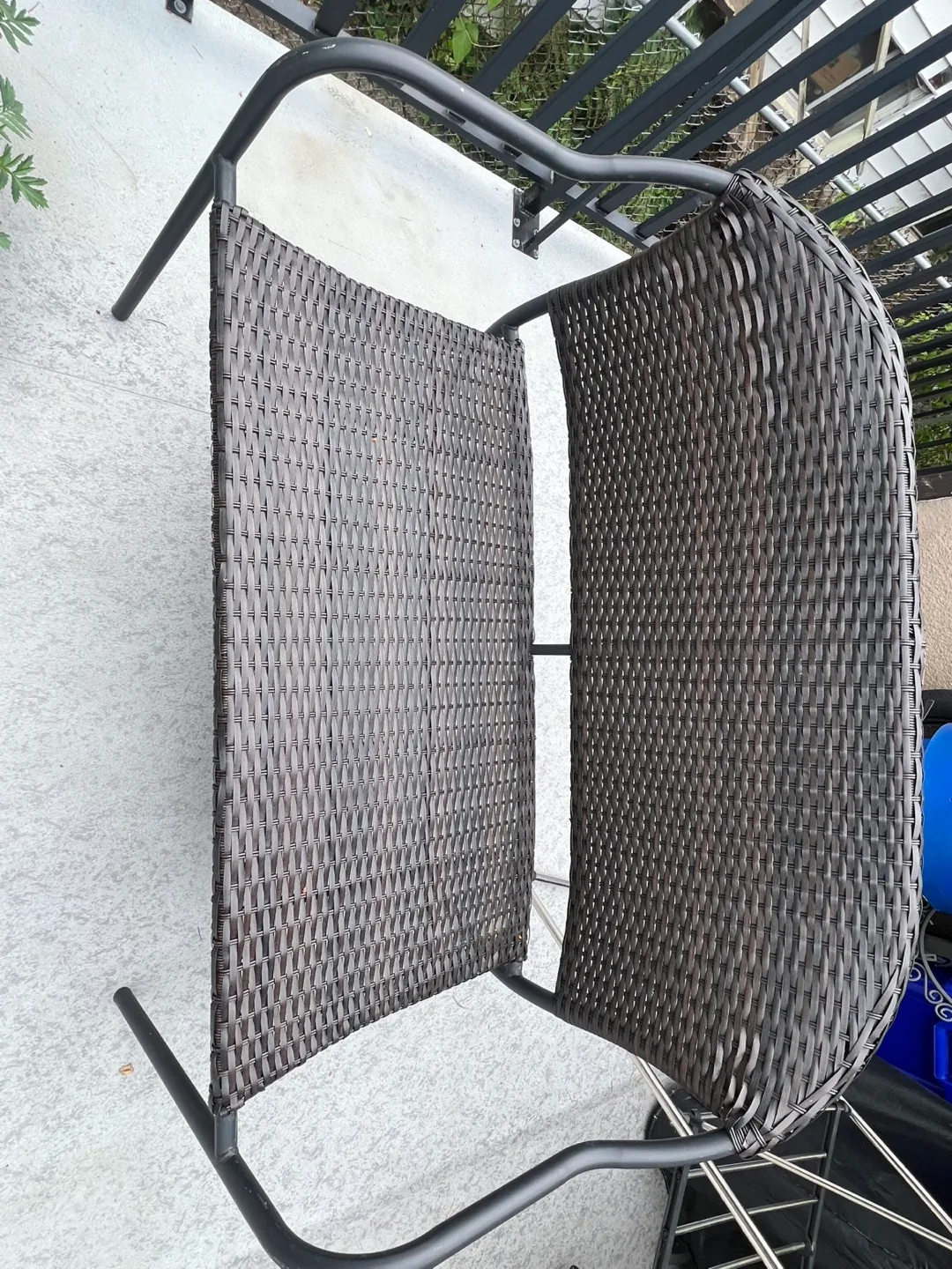 2 Wicker Patio Loveseat Bench Style image indicator(2)