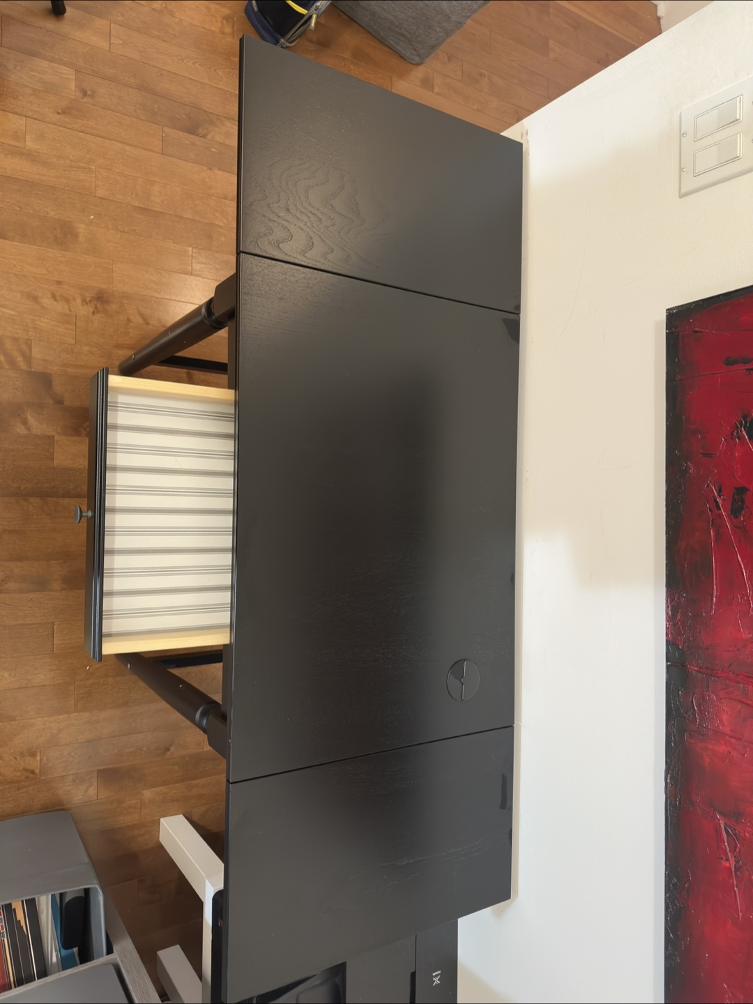 Ikea Black Wooden Desk with Drawer - photo 3