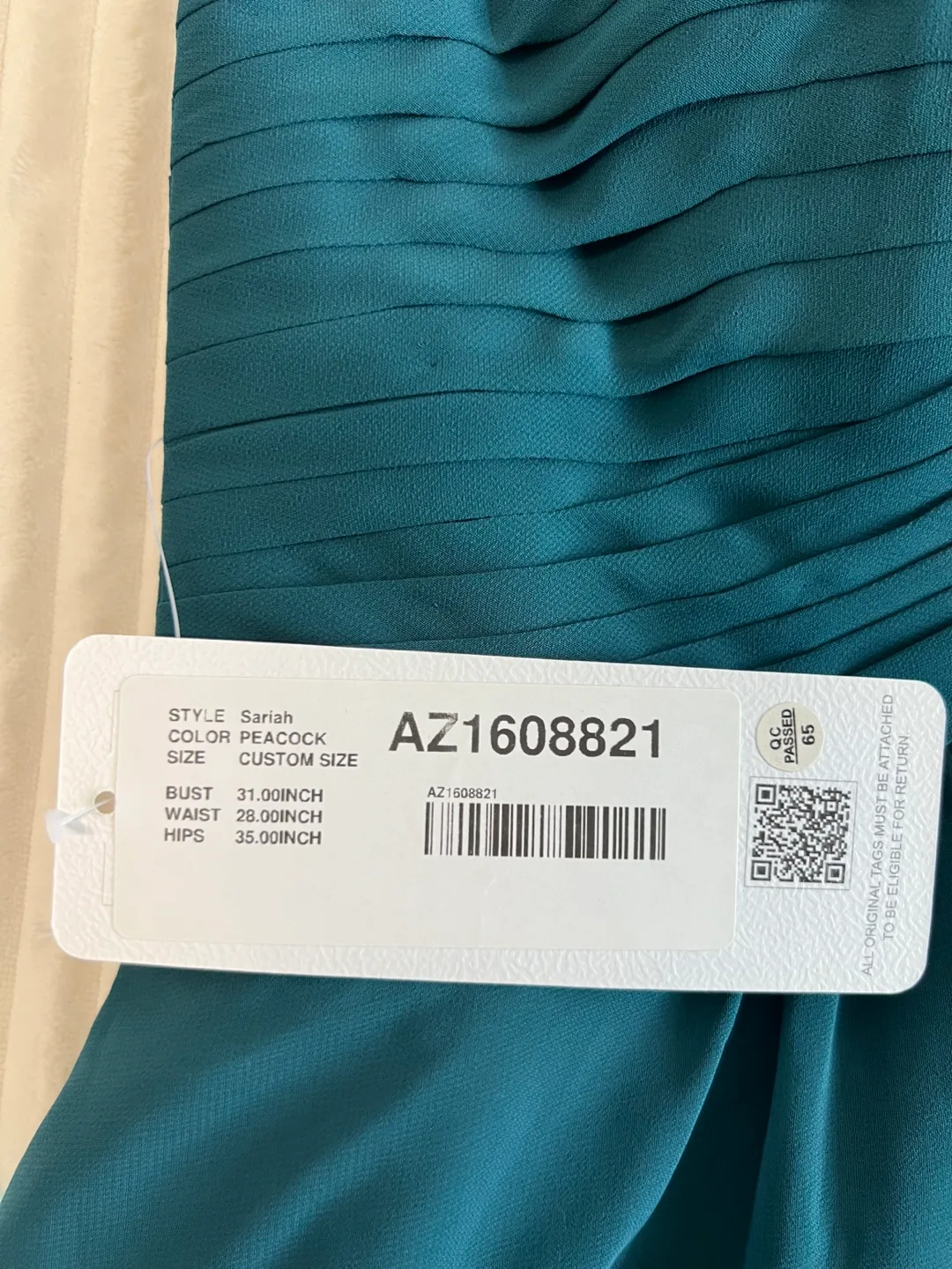 Azazie Sariah Dress - Peacock, Custom Size image indicator(3)