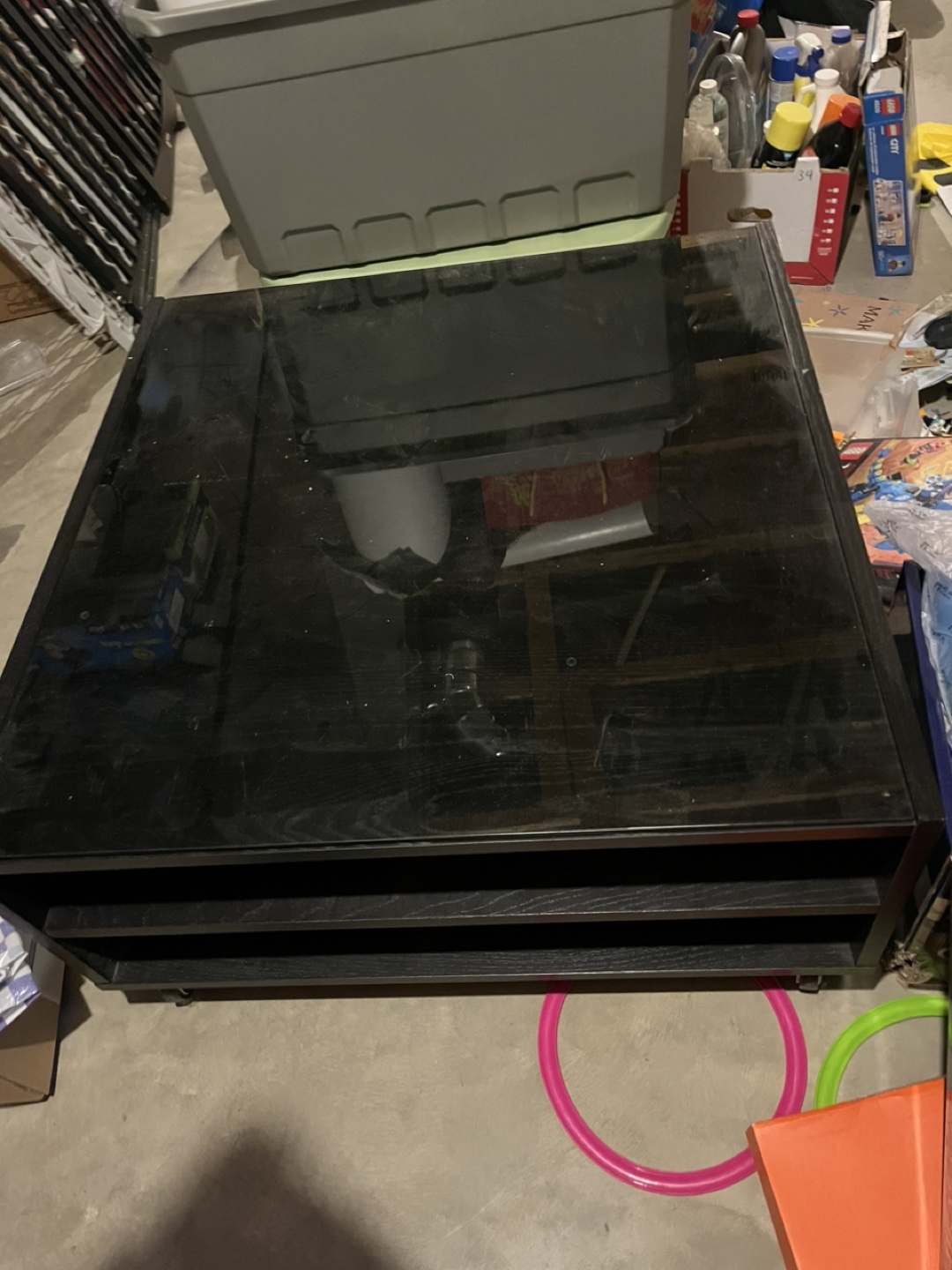 Black Glass Top Coffee Table