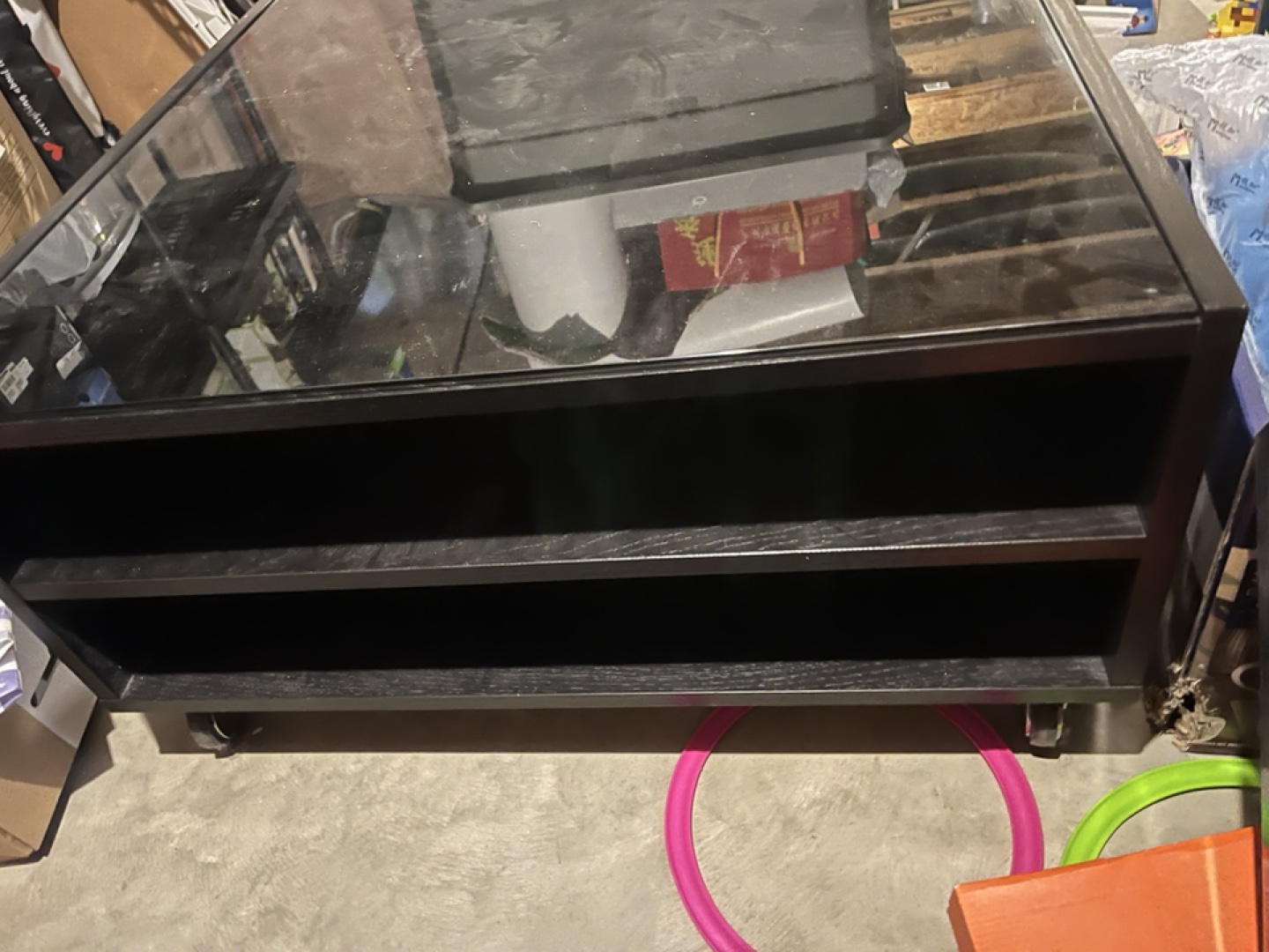 Black Glass Top Coffee Table - photo 2