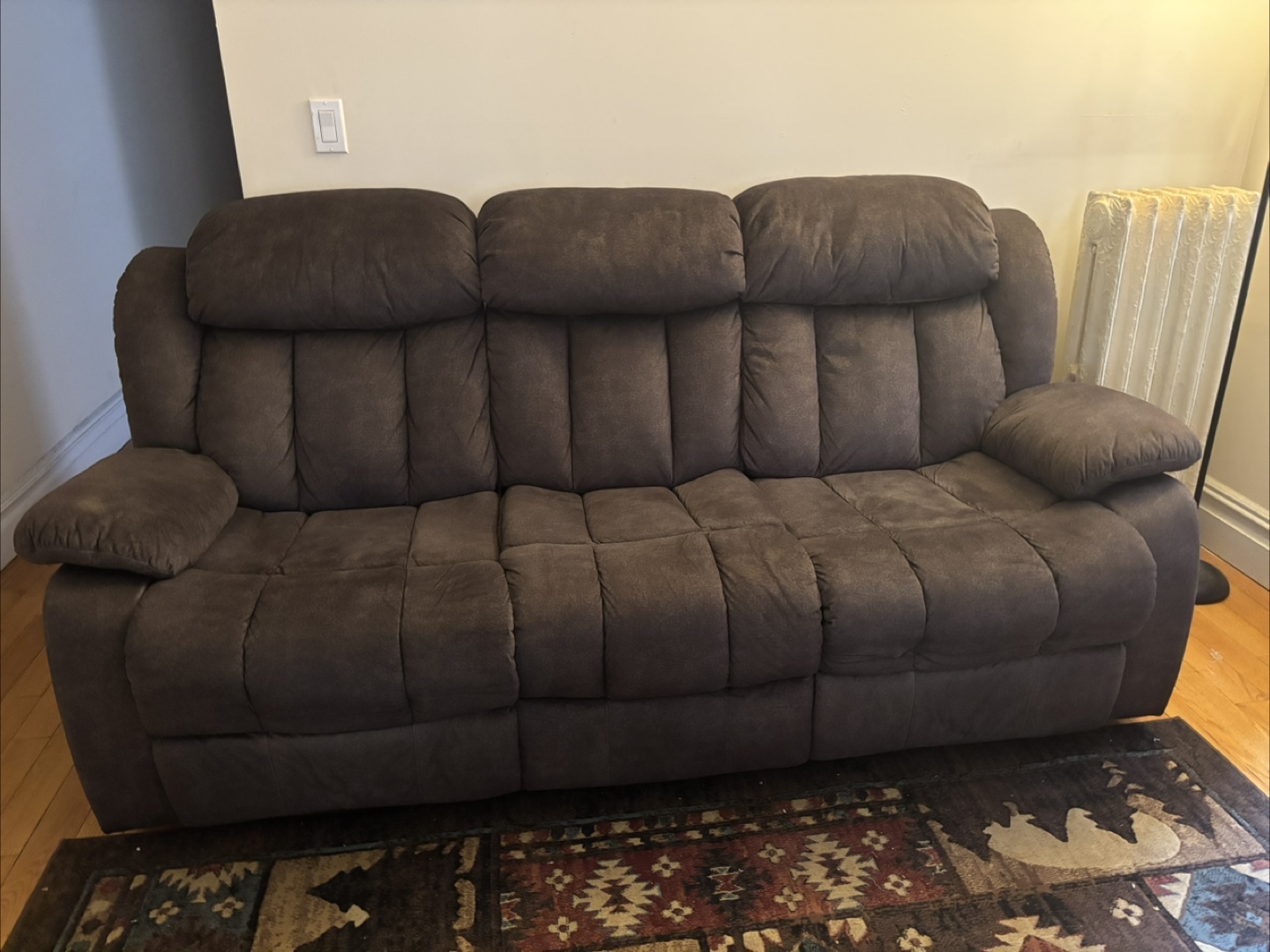 Brown Reclining Sofa