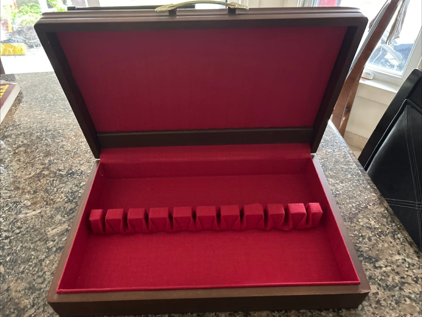 Vintage JasCo Cutlery Box - Dark Wood image indicator(3)