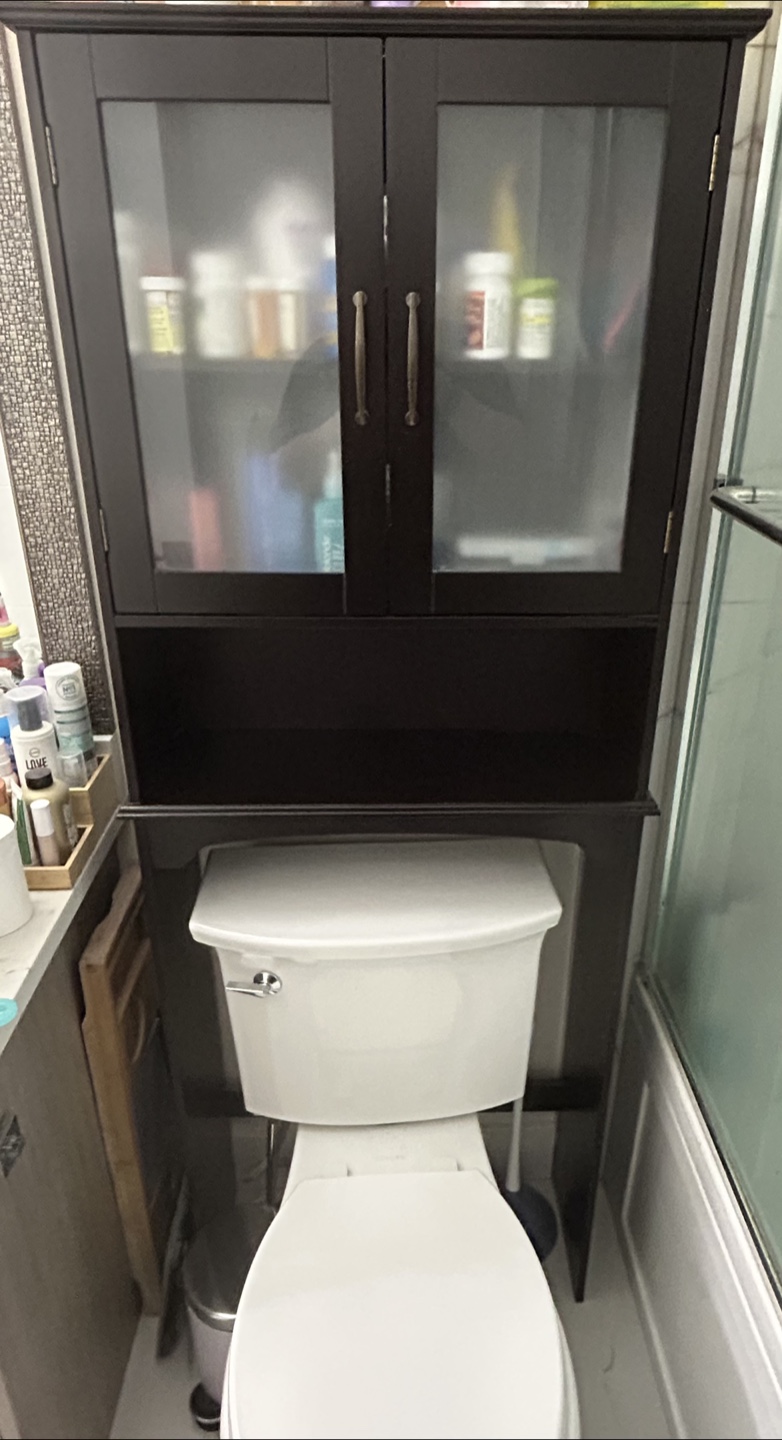 Dark Brown Over-the-Toilet Storage Cabinet