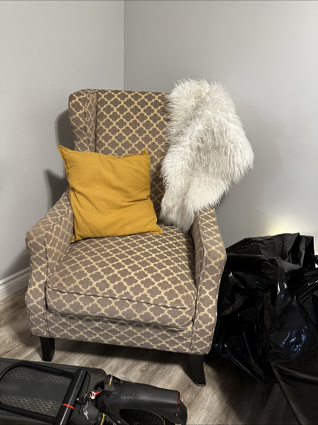 Patterned Wingback Armchair