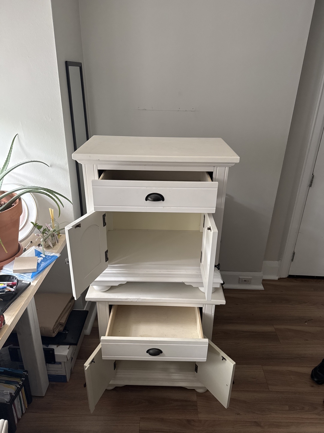 2 White Wooden Storage Cabinet - photo 3