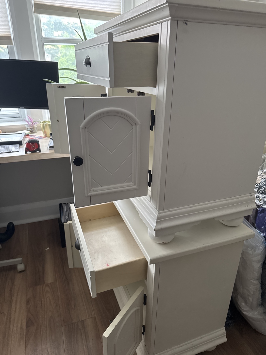 2 White Wooden Storage Cabinet - photo 5