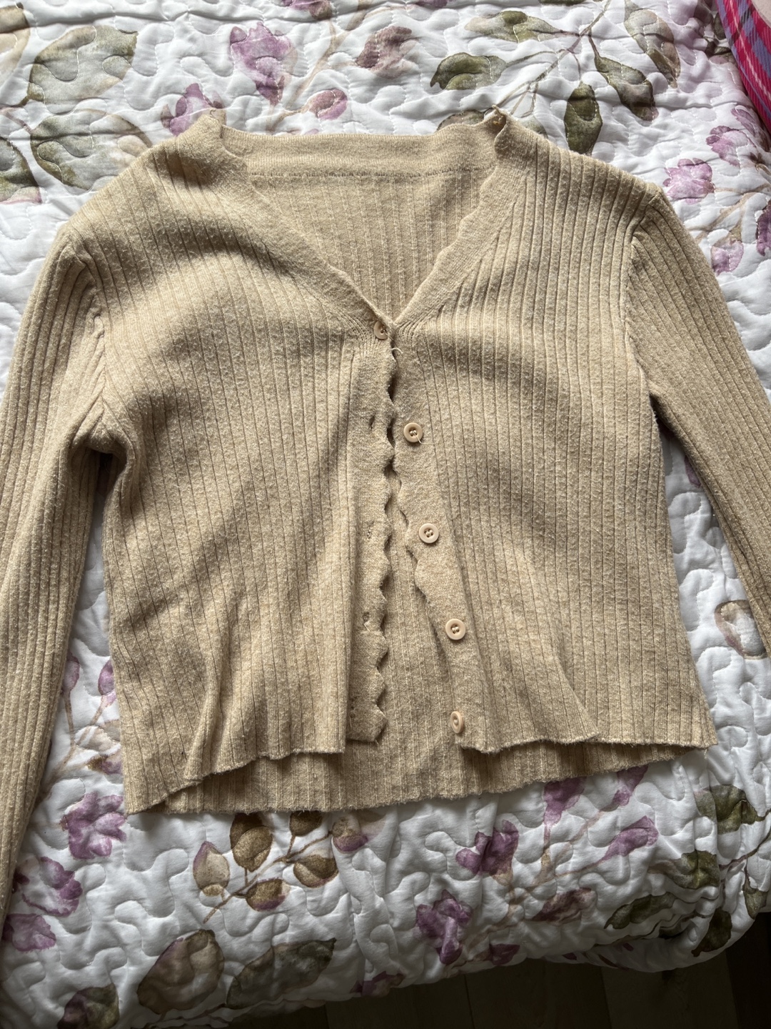 Beige Knit Cardigan