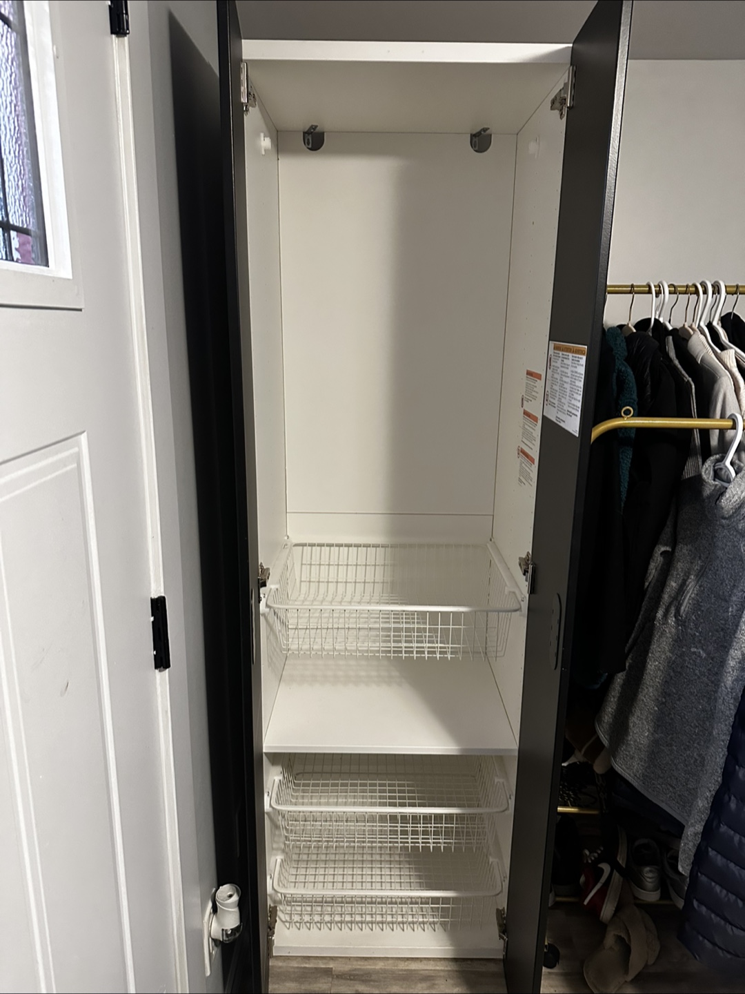 Black storage cabinet mini closet