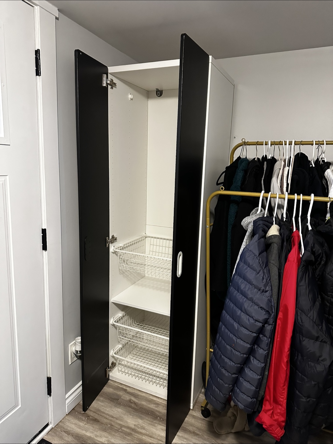 Black storage cabinet mini closet - photo 3