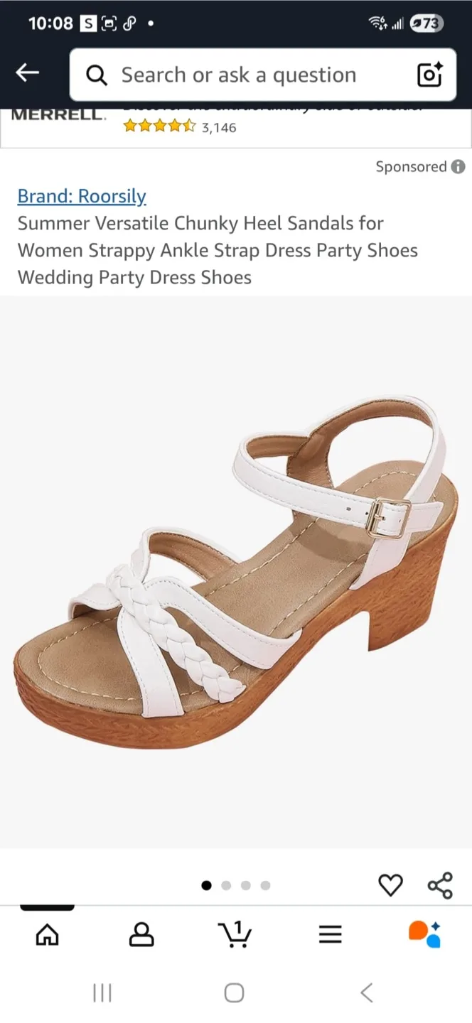 Roorsily White Chunky Heel Sandals thumbnail