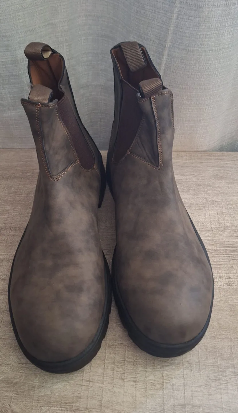 Retro Leather Ankle Boots Men Chelsea Boot Casual Platform image indicator(5)