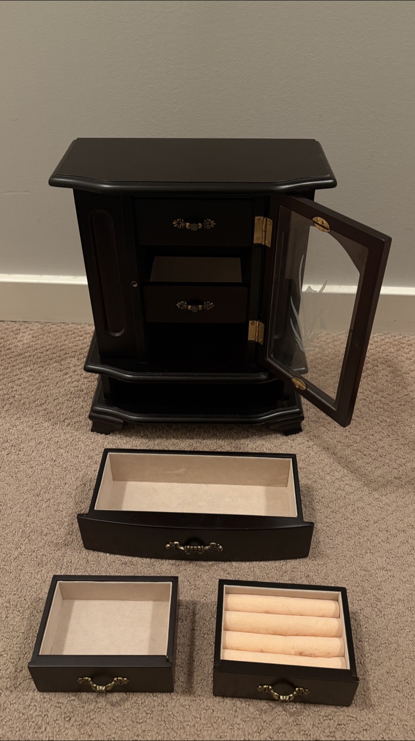 Dark Brown Wooden Jewelry Armoire - photo 4