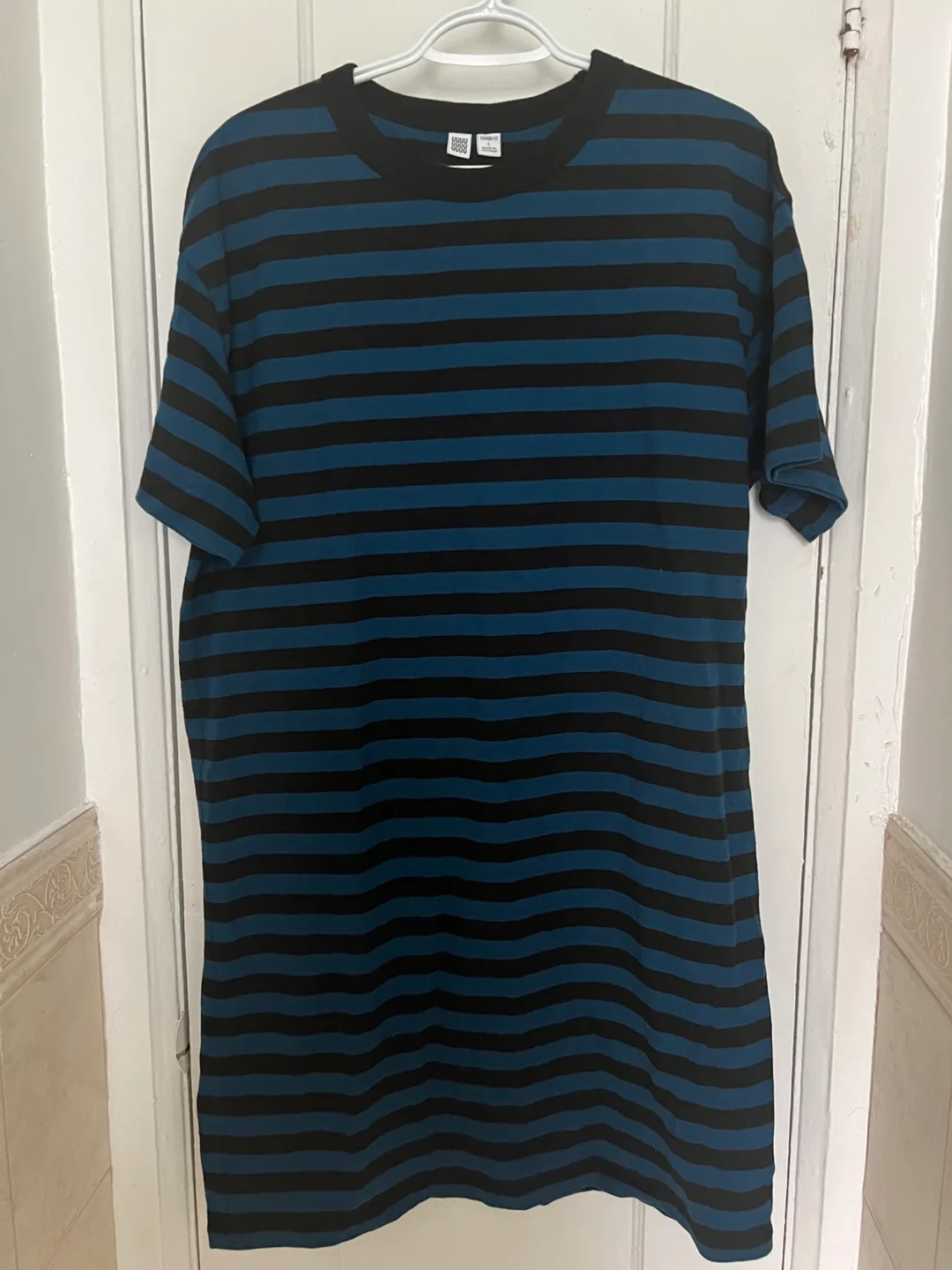 Uniqlo U Striped T-Shirt Dress - Size L thumbnail