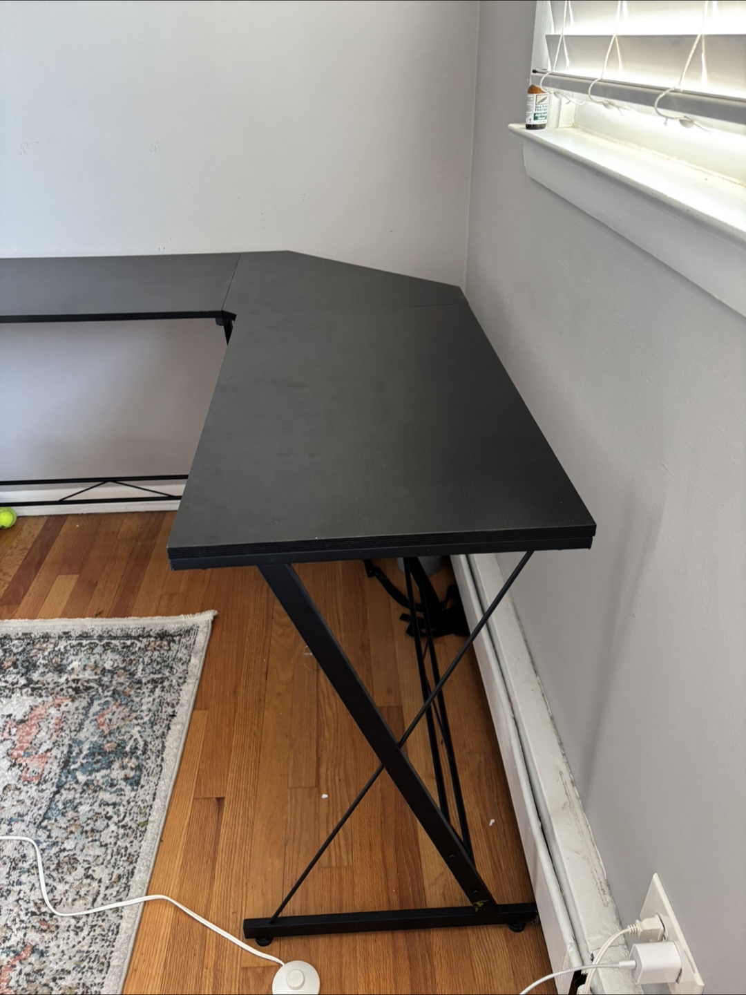 Black L-Shaped Corner Desk - photo 2