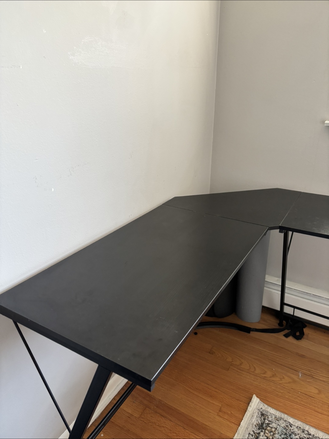 Black L-Shaped Corner Desk - photo 4