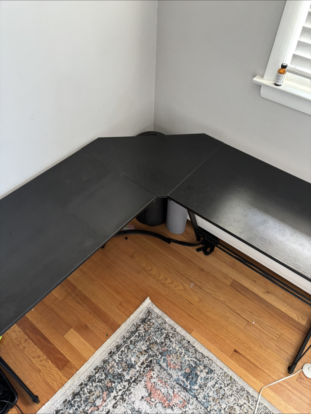 Black L-Shaped Corner Desk - photo 3