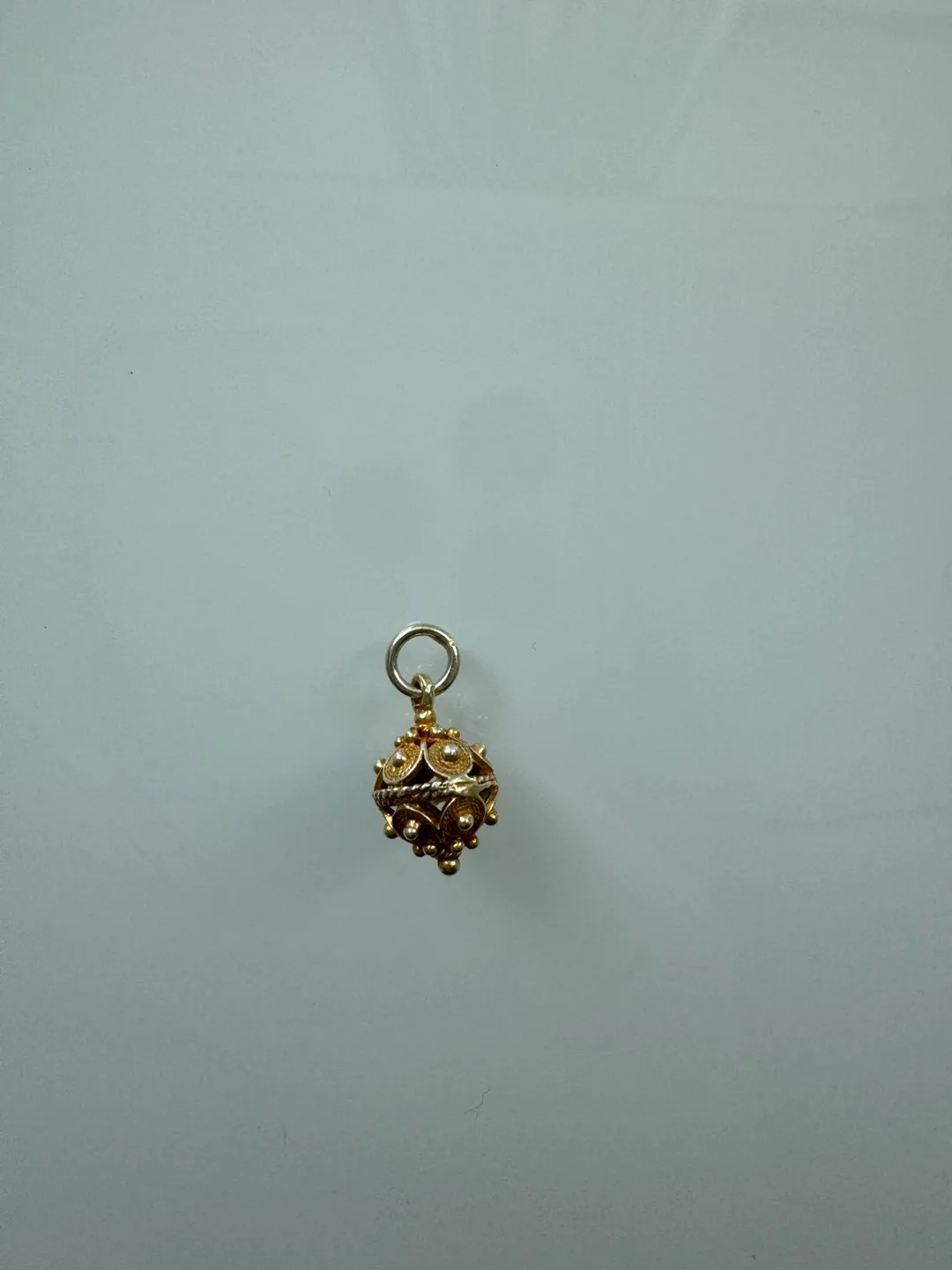 Gold plated, sterling silver filigree charm from Dubrovnik image indicator(2)