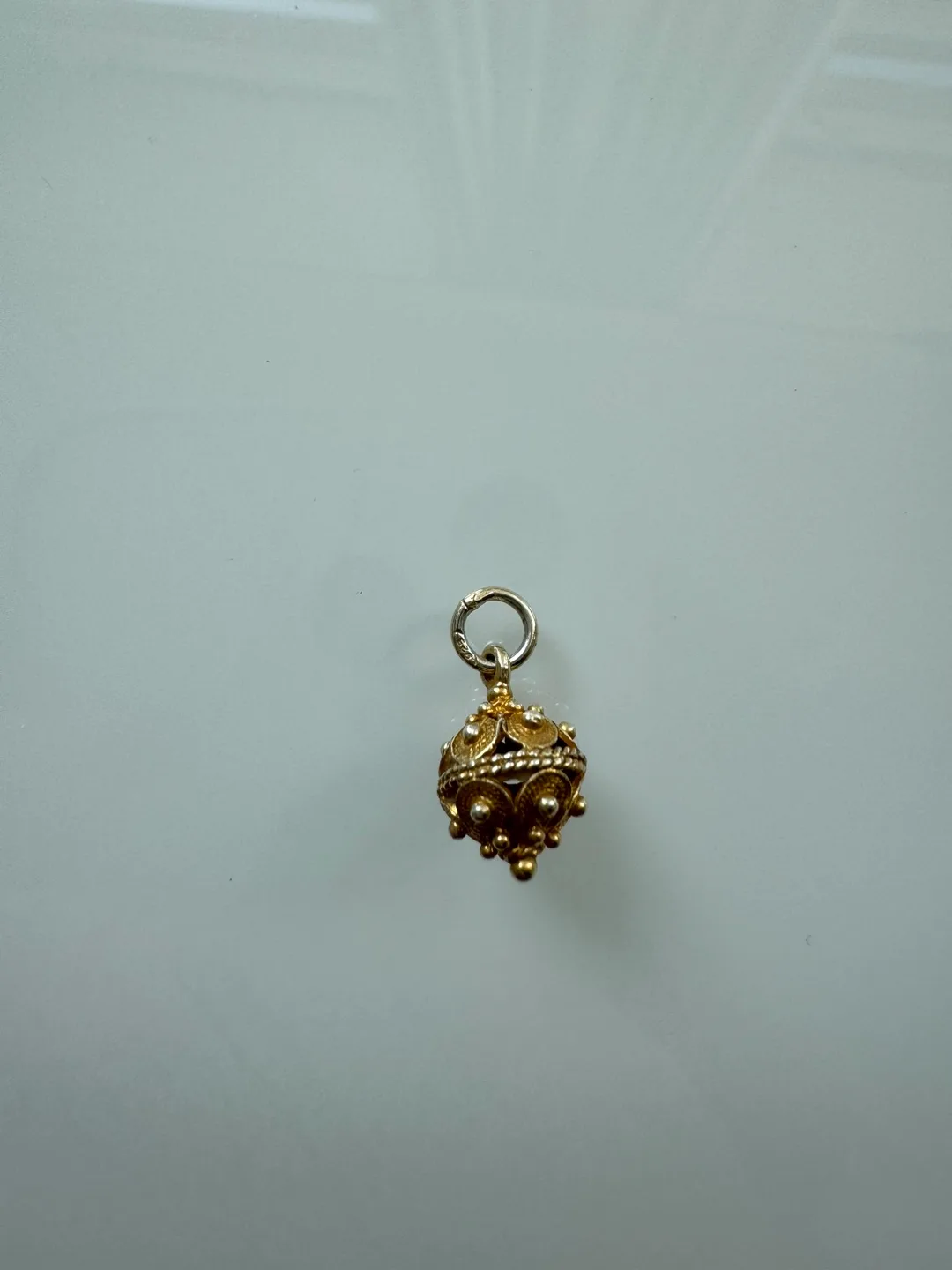 Gold plated, sterling silver filigree charm from Dubrovnik image indicator(5)