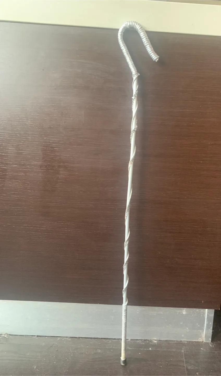 Silver Decorative shiny Cane for dance performance image indicator(2)