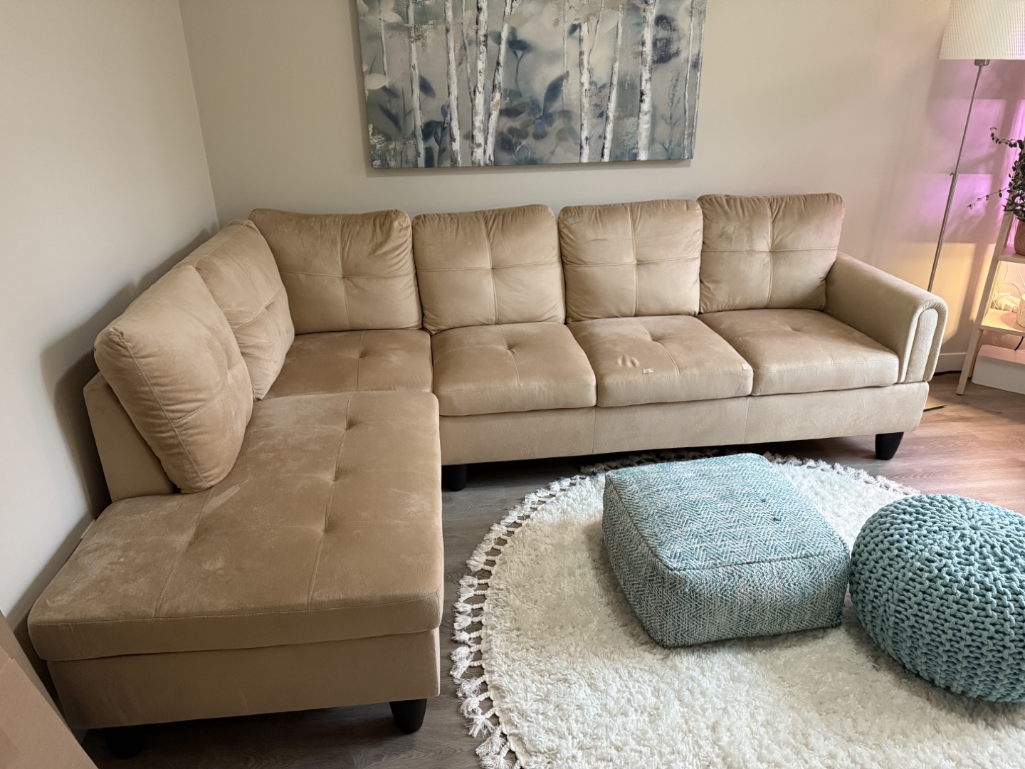 Beige Sectional Sofa - Comfy & Stylish!
