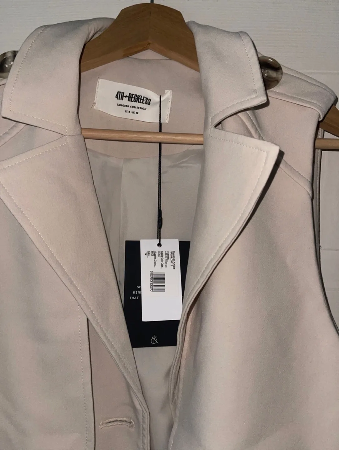 Nordstrom 4th & Reckless Arden Sleeveless Trench Vest size 8-10 image indicator(6)