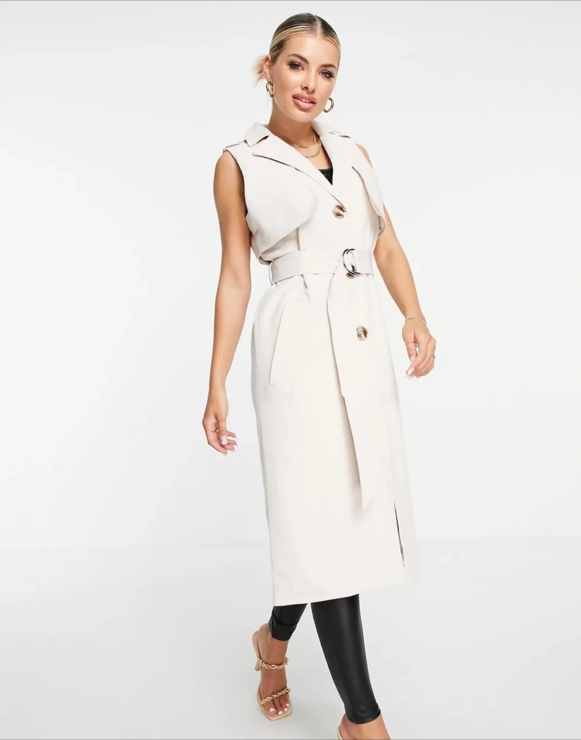 Nordstrom 4th & Reckless Arden Sleeveless Trench Vest size 8-10 thumbnail