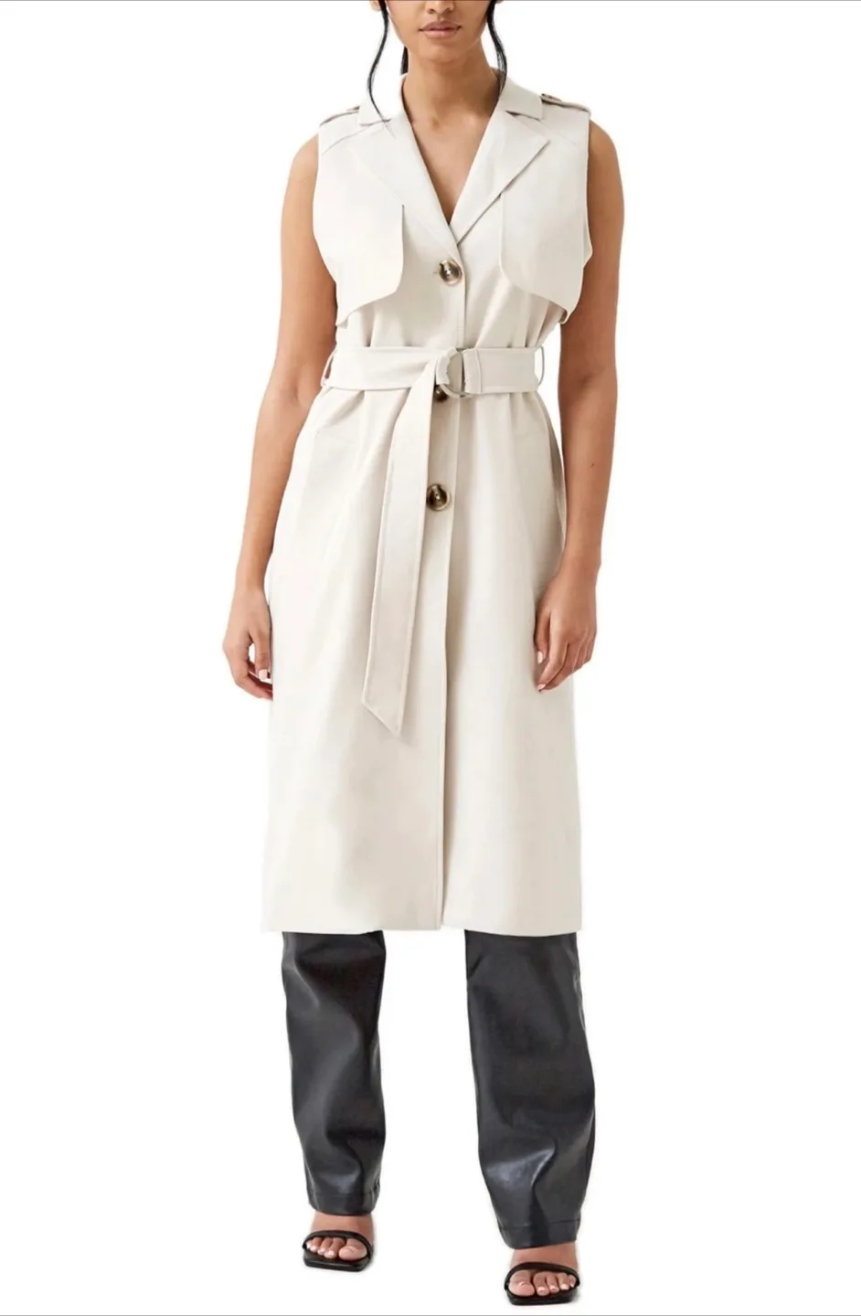 Nordstrom 4th & Reckless Arden Sleeveless Trench Vest size 8-10 image indicator(9)