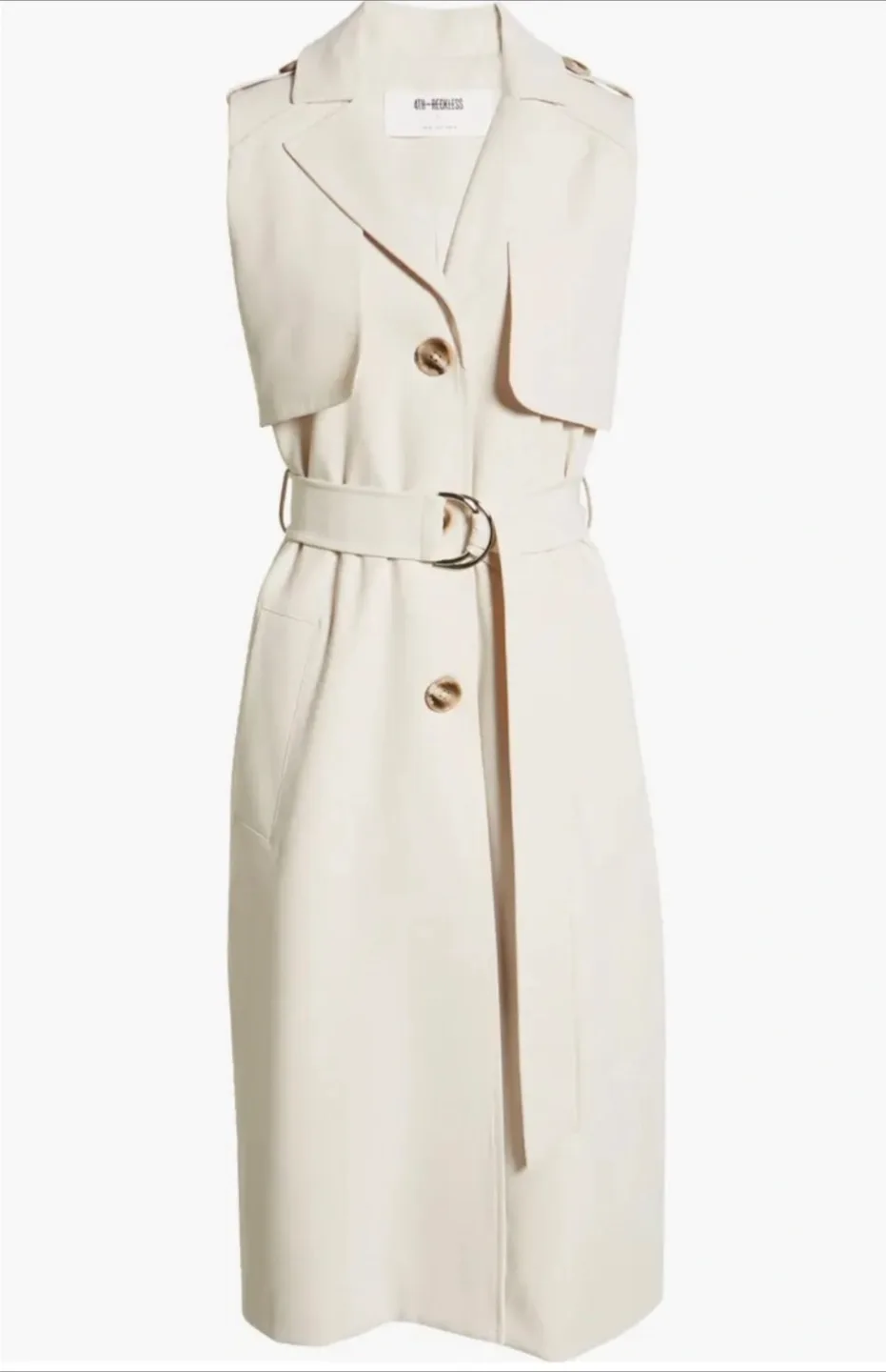 Nordstrom 4th & Reckless Arden Sleeveless Trench Vest size 8-10 image indicator(10)