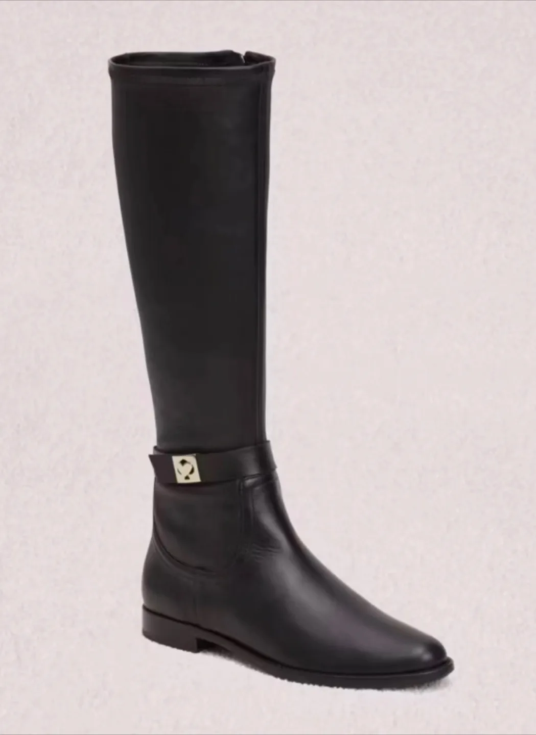 Kate Spade Verona Tall Black Leather Boots Size 7 thumbnail