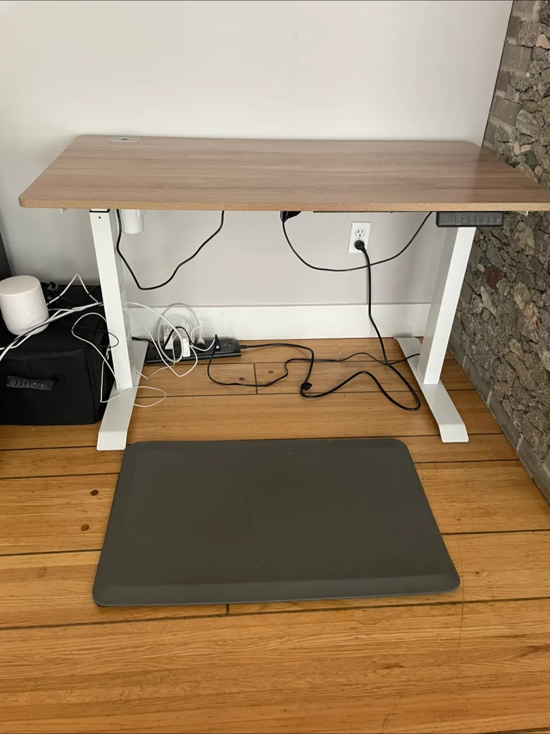 Adjustable Office Standing Desk with Memory Foam Standing Pad