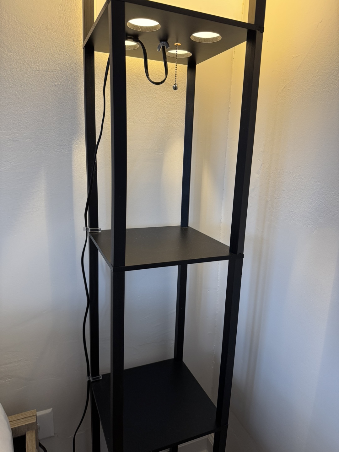 62.5” Wooden Black Shelf Floor Lamp - photo 4