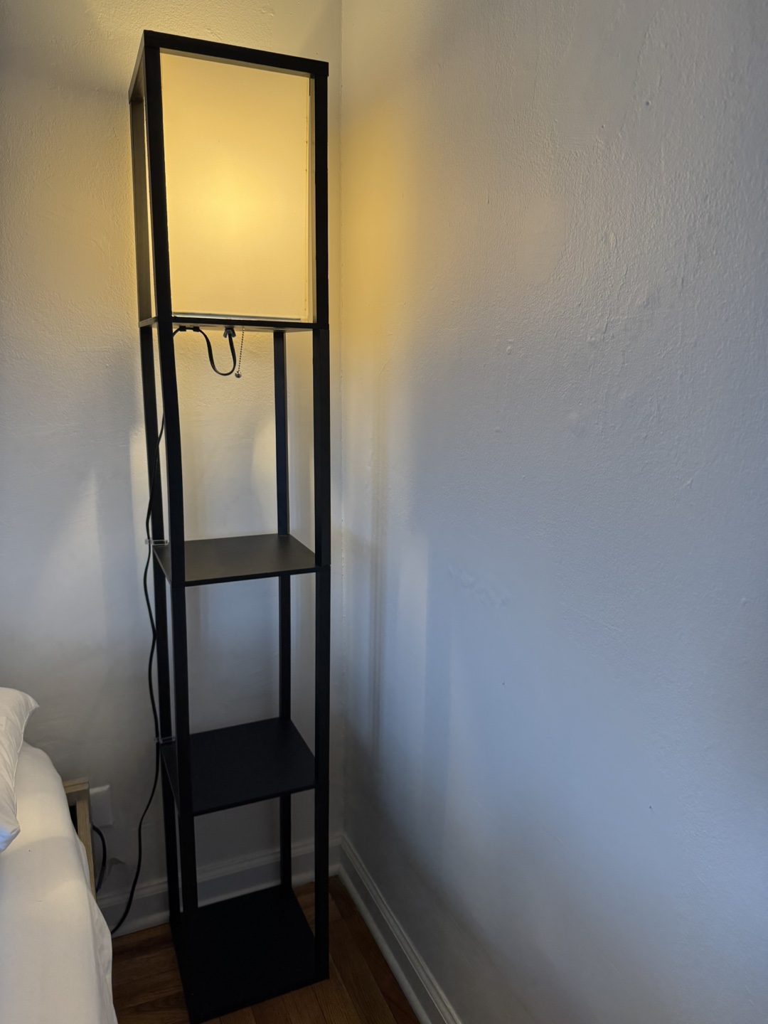 62.5” Wooden Black Shelf Floor Lamp - photo 2