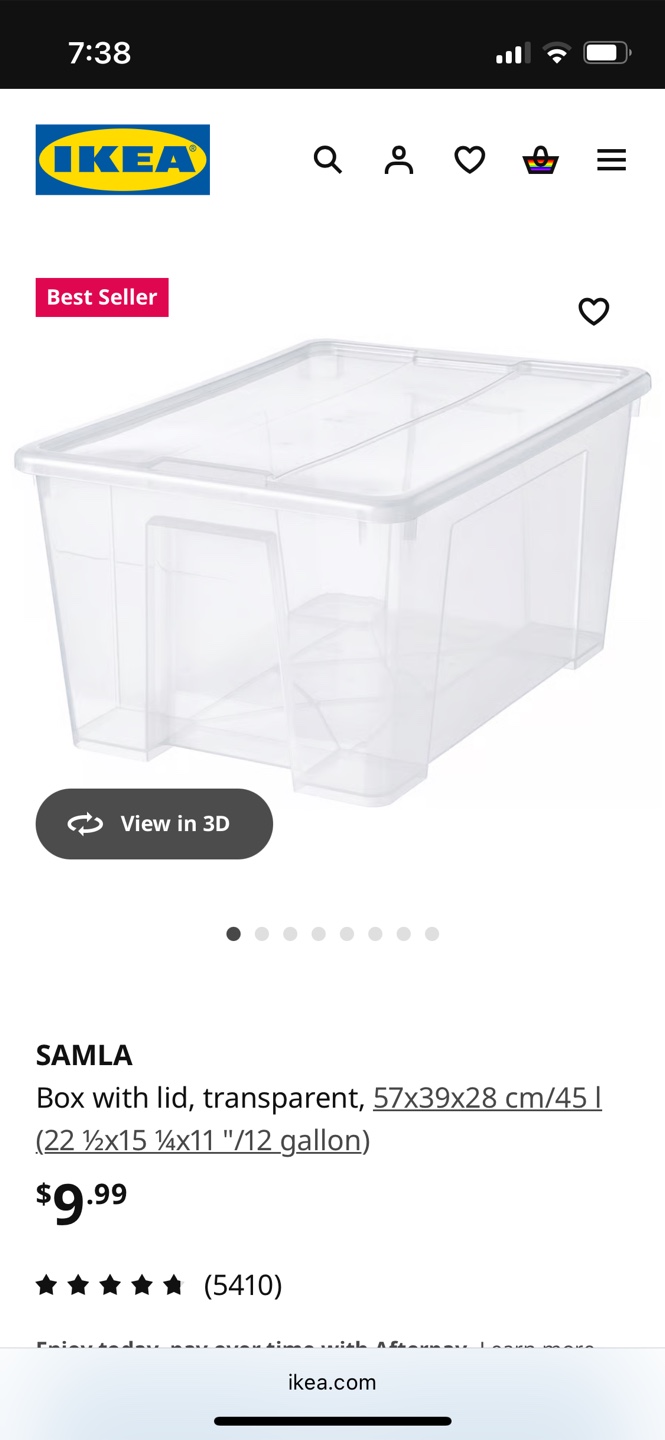 IKEA SAMLA Box with Lid, Transparent