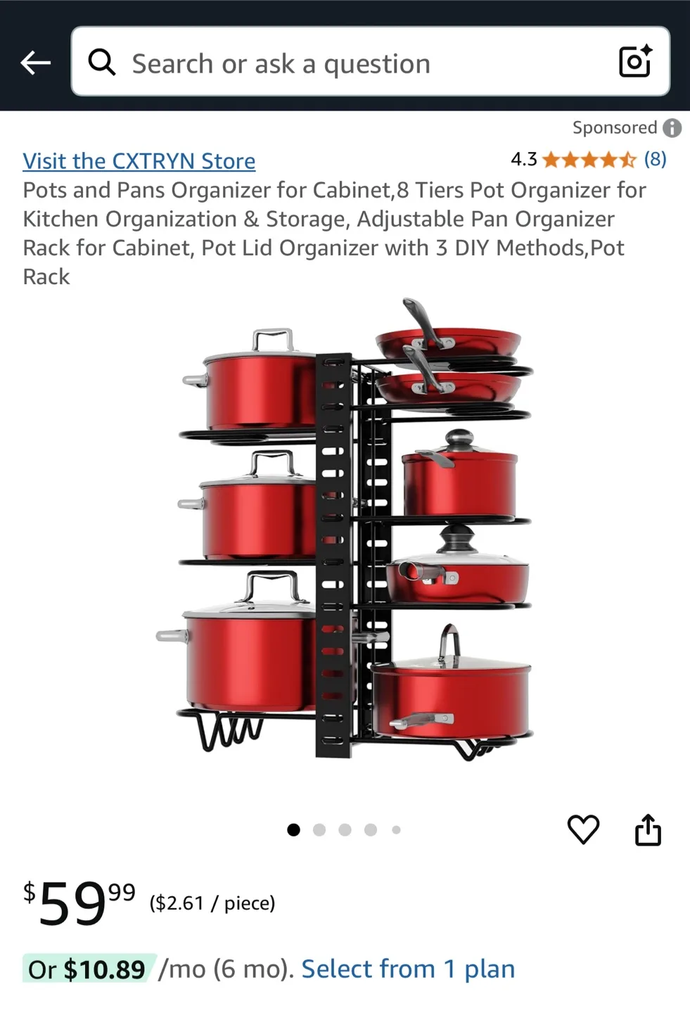 Mudeela 8-Tier Pot and Pan Organizer - NEW