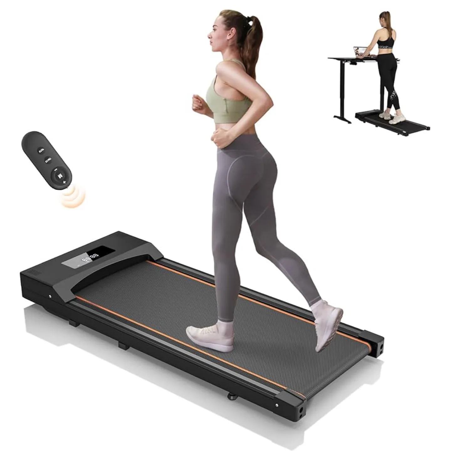 Under Desk Treadmill – Slim, Quiet, Like New (Up to 8 km/h)