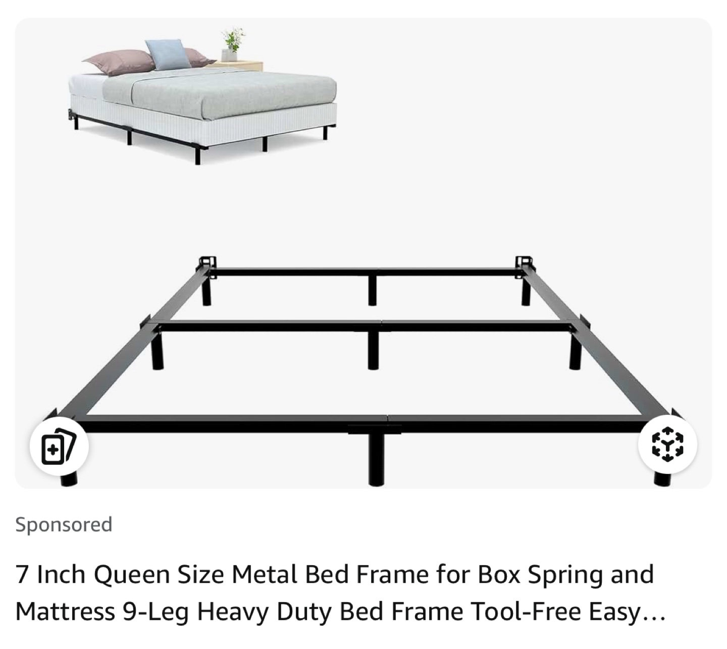 Queen Size 7-Inch Metal Bed Frame
