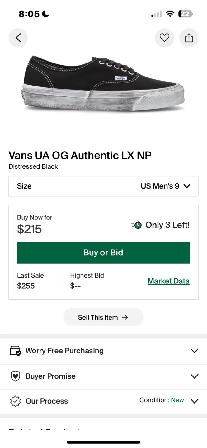 Vans Distressed Black Size 9 image indicator(6)