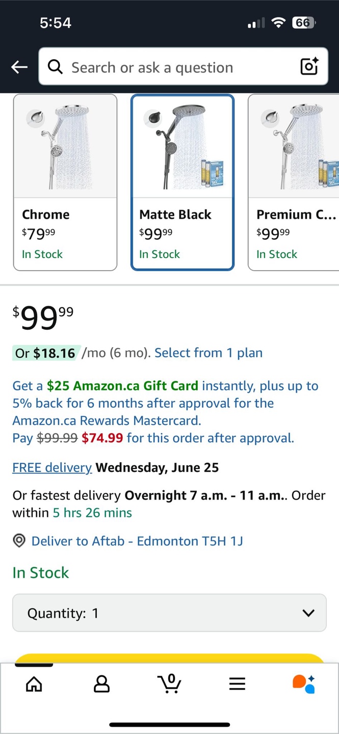 Matte Black Shower Head Set