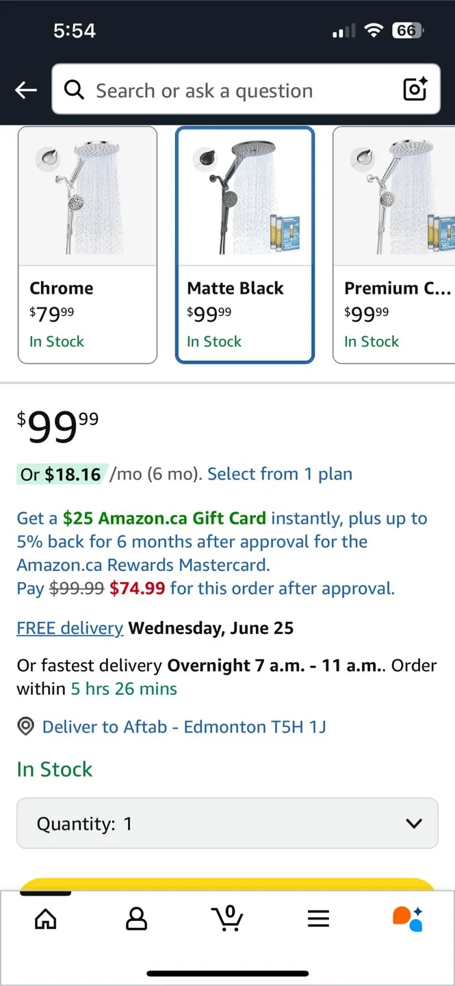 Matte Black Shower Head Set thumbnail