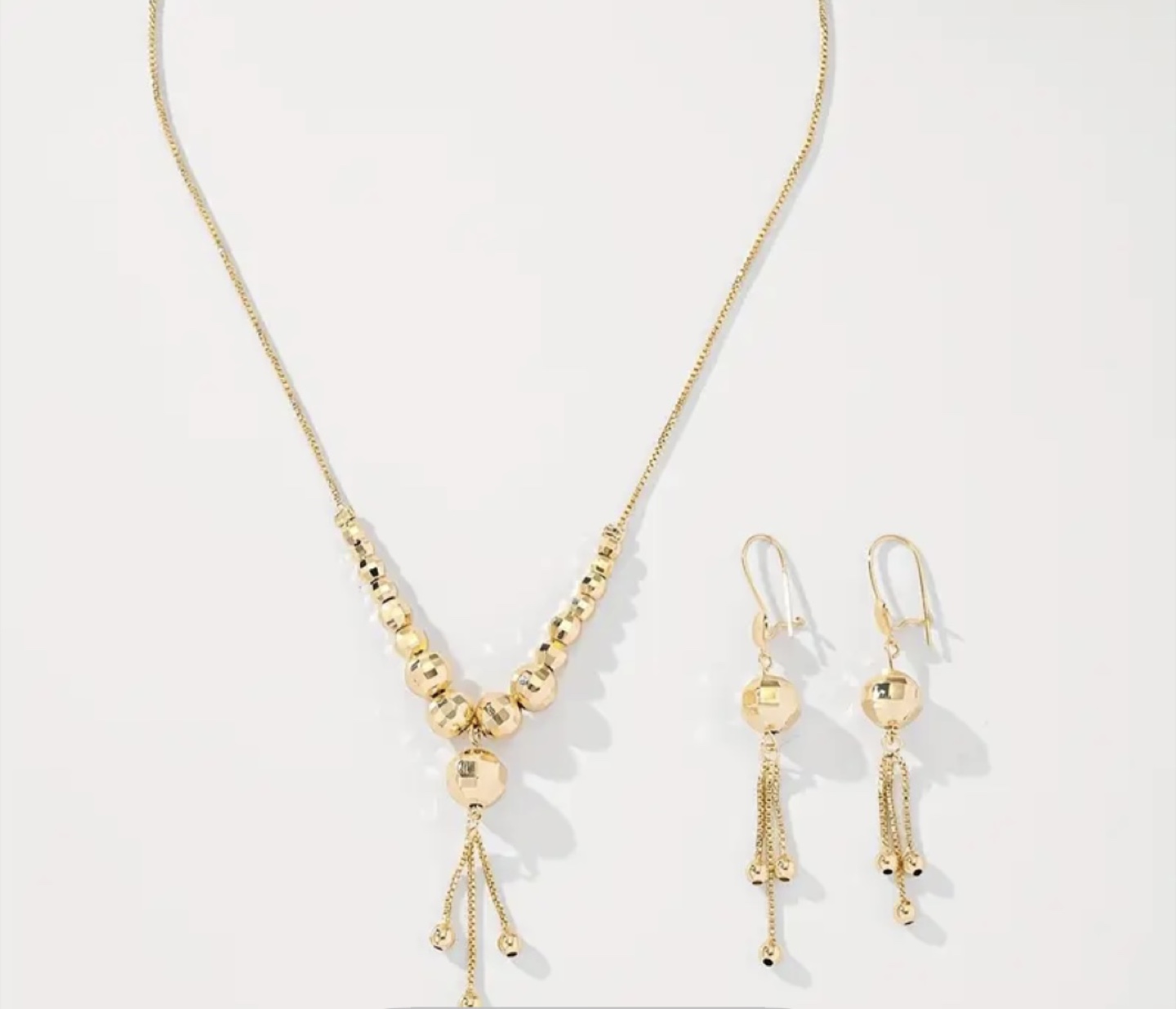Golden Yellow Necklace & Earring Set - photo 3