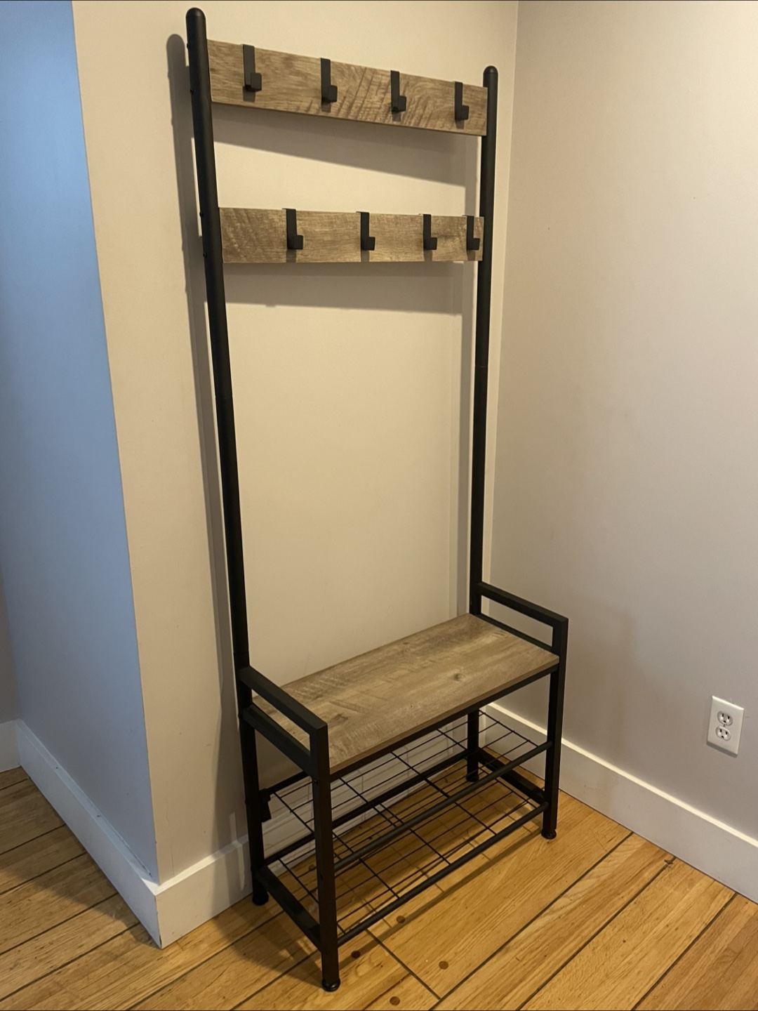 Hall Tree with Bench & Shoe Storage - photo 2