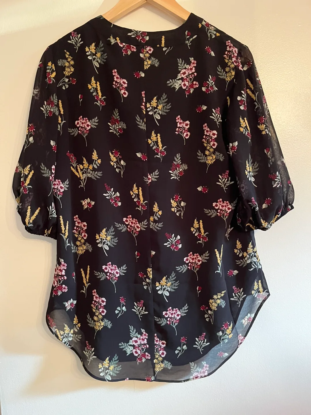 Apricot Black Floral Print Blouse image indicator(7)