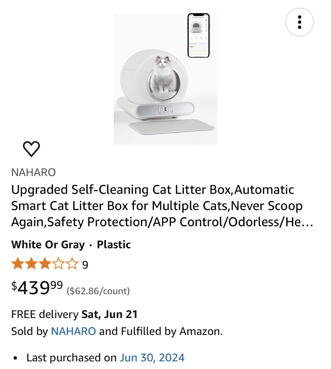 NAHARO Self-Cleaning Automatic Smart Cat Litter Box - photo 2