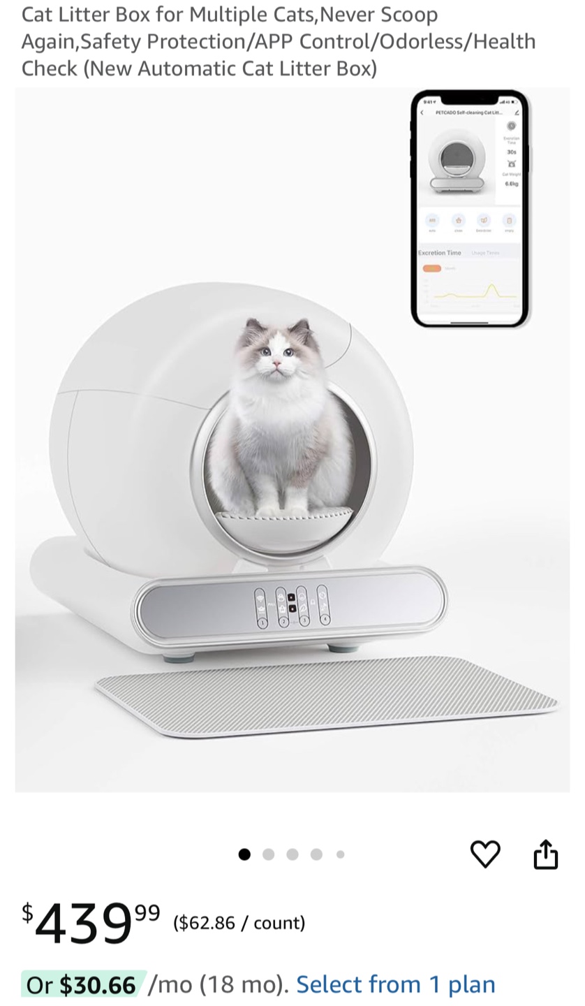 NAHARO Self-Cleaning Automatic Smart Cat Litter Box