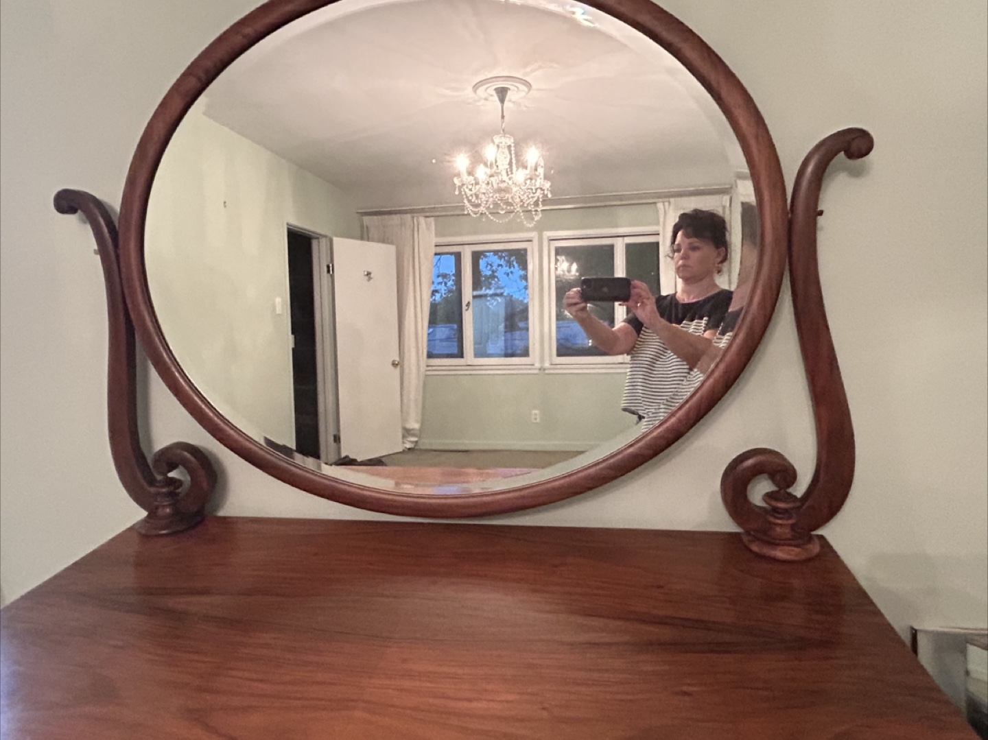 Antique Wooden Dresser with Mirror - photo 2
