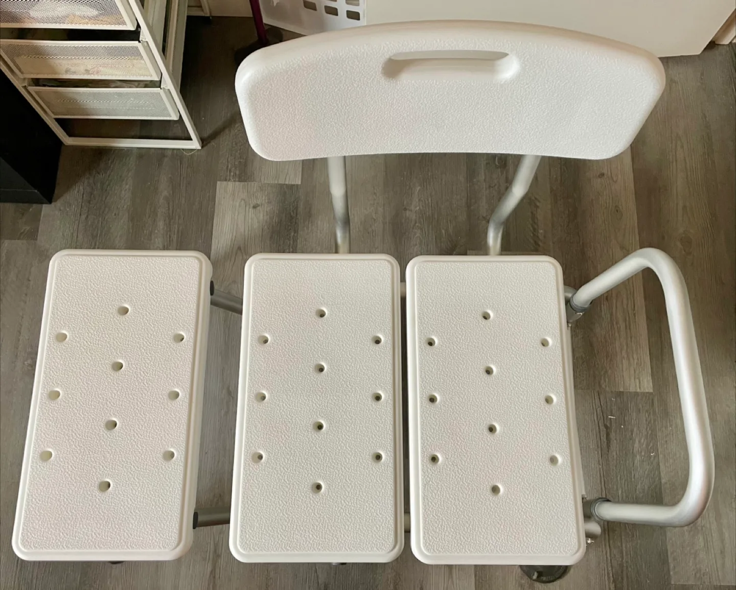 Bathtub transfer seat with shower curtain slot thumbnail